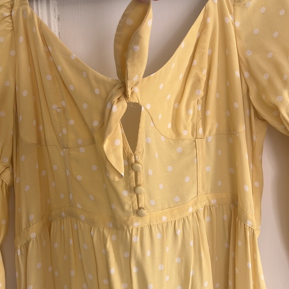For Love & Lemons 🍋 Limoncello Dress - high low butter yellow polka dot - Picture 4 of 6